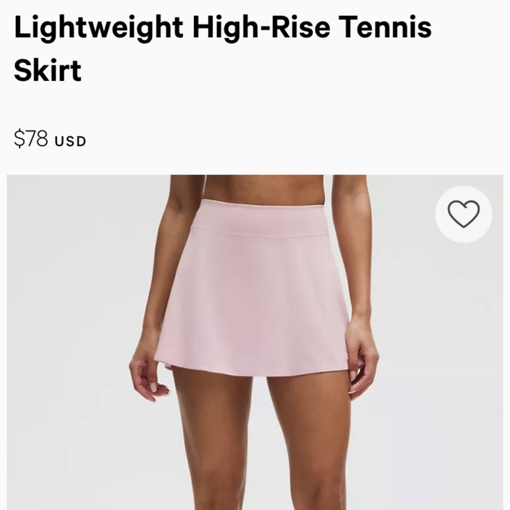 Lululemon athletica high rise tennis skirt adorable!